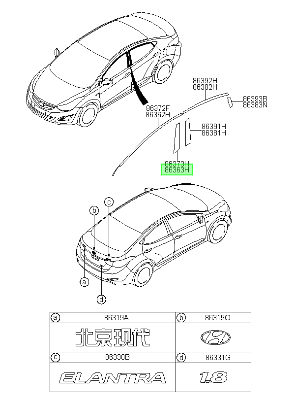 Puerta Tras. Izq. Lh Original Para Hyundai Elantra 2011-2017
