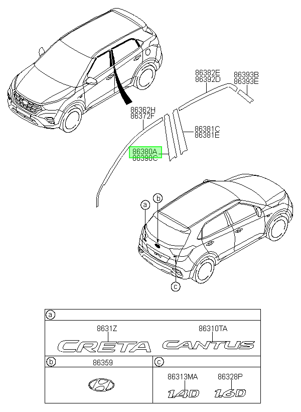 Autoadhesivo Original Para Hyundai Creta 2015-2024