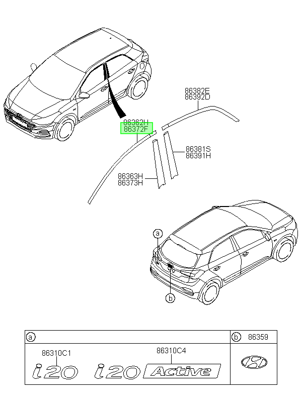 Blackout Puerta Del Del. Orig. Para Hyundai I20 Desde 2017