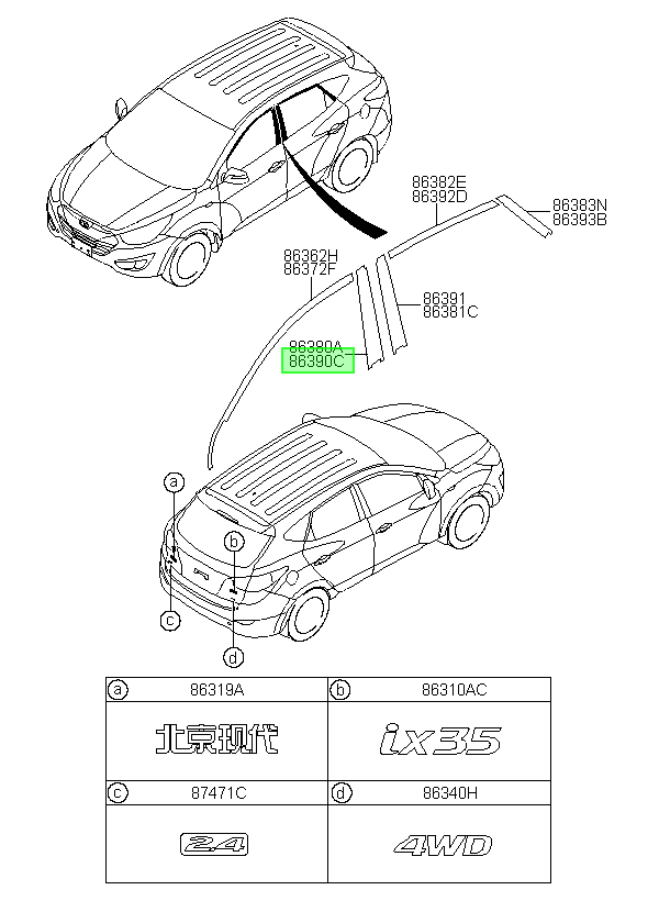 Moldura Rh Original Para Hyundai Tucson 2009-2016