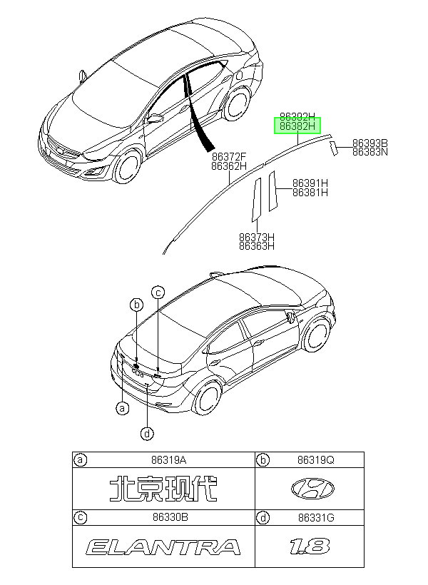 Moldura Lh Original Para Hyundai Elantra 2011-2017