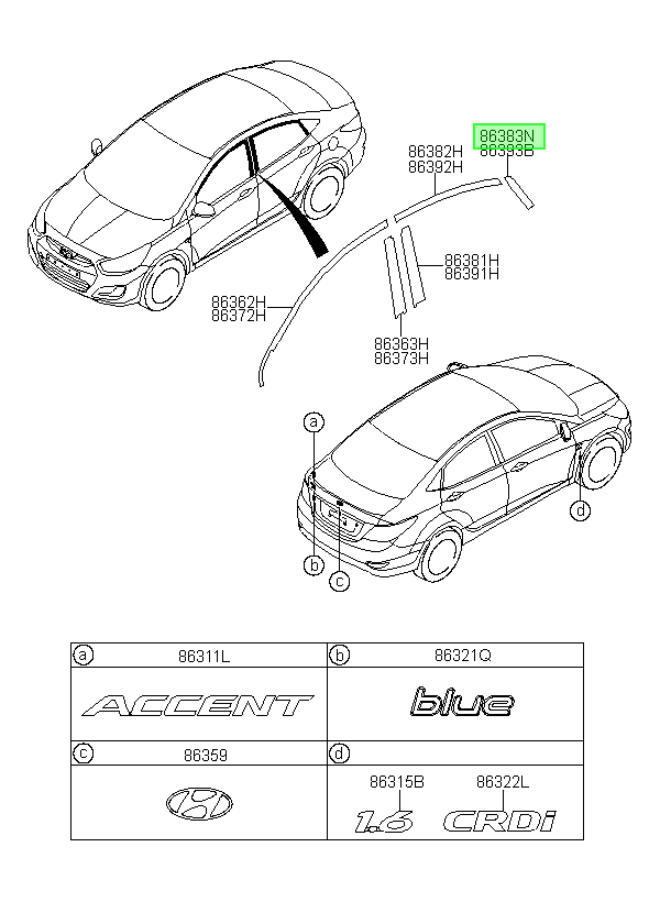 Puerta Tras. Izq. Lh Original Para Hyundai Accent 2010-2020