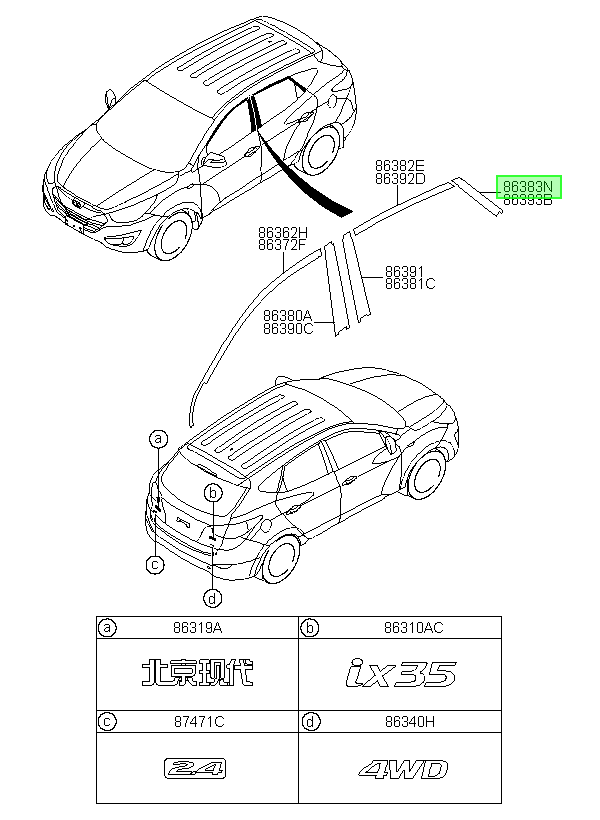 Moldura Original Para Hyundai Tucson 2009-2016