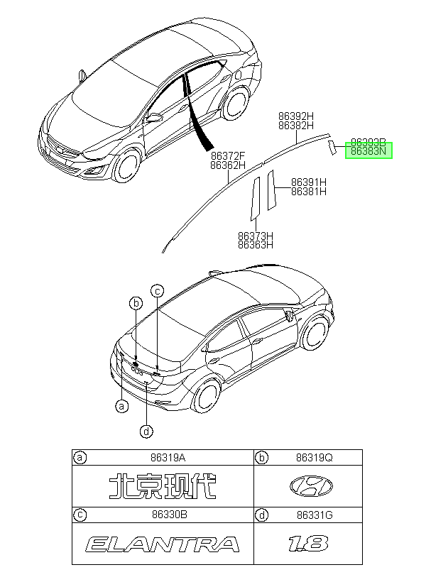 Moldura Original Para Hyundai Elantra 2011-2017