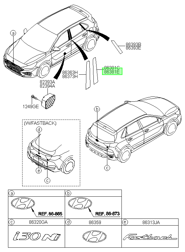 Autoadhesivo Original Para Hyundai I30 2017-2024