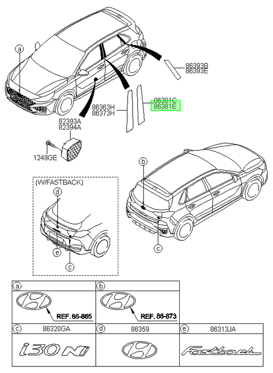 Autoadhesivo Original Para Hyundai I30 2017-2024