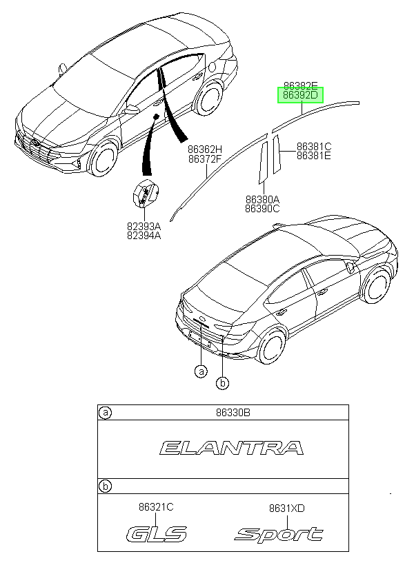 Bmarco Original Para Hyundai Elantra 2015-2025