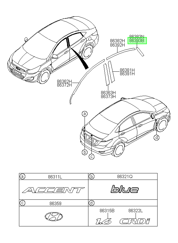 Adhesivo Rh Original Para Hyundai Accent 2010-2020
