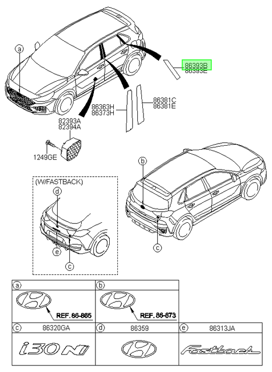 Autoadhesivo Marco Original Para Hyundai I30 2017-2024