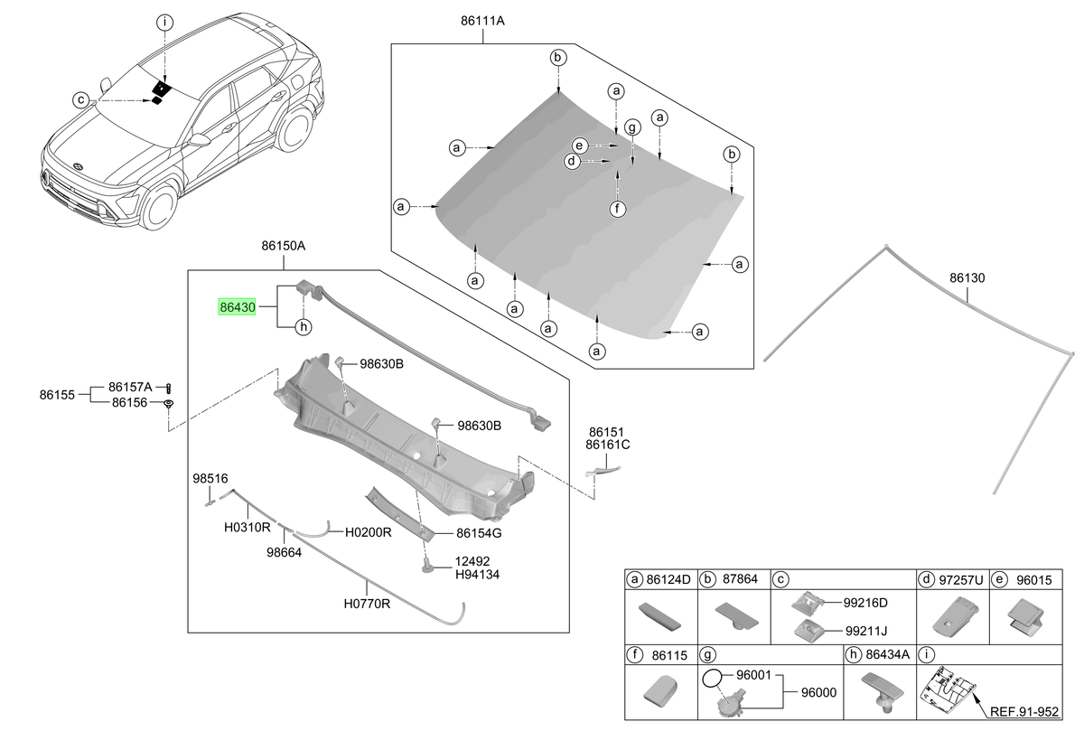 Goma Interior Original Para Hyundai Kona 2023-2025