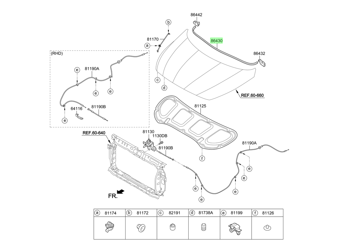 Goma Capot Orig. Para Hyundai Accent Desde 2011