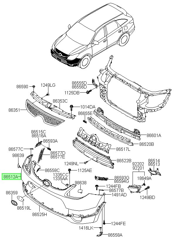 B11-parachoque Delan Orig. Para Hyundai Veracruz 2007-2013