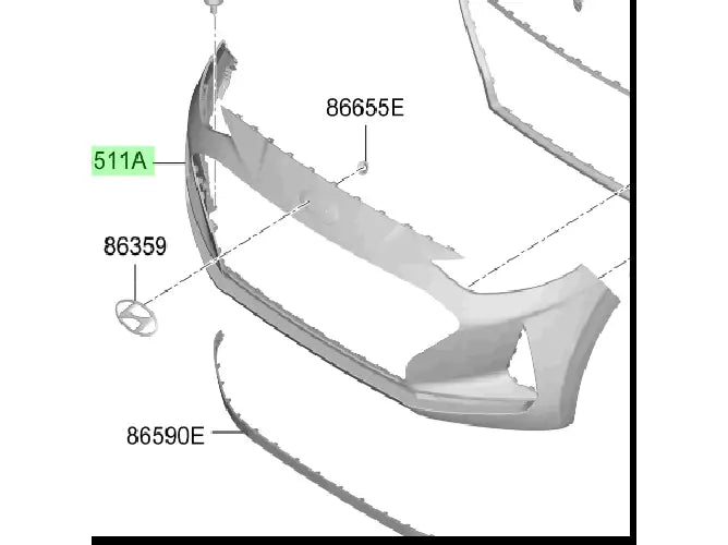 Parachoque Del. Original Para Hyundai I10 2019-2024