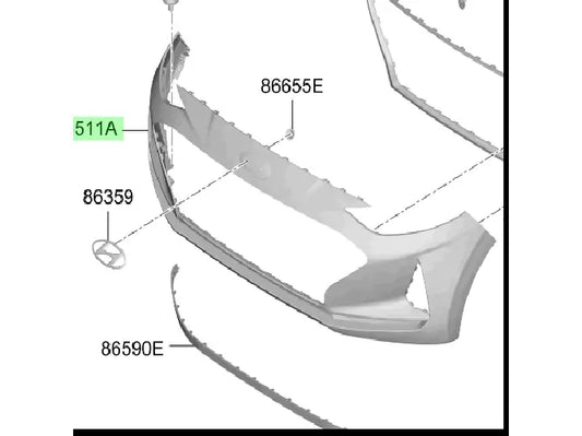 Parachoque Del. Original Para Hyundai I10 2019-2024