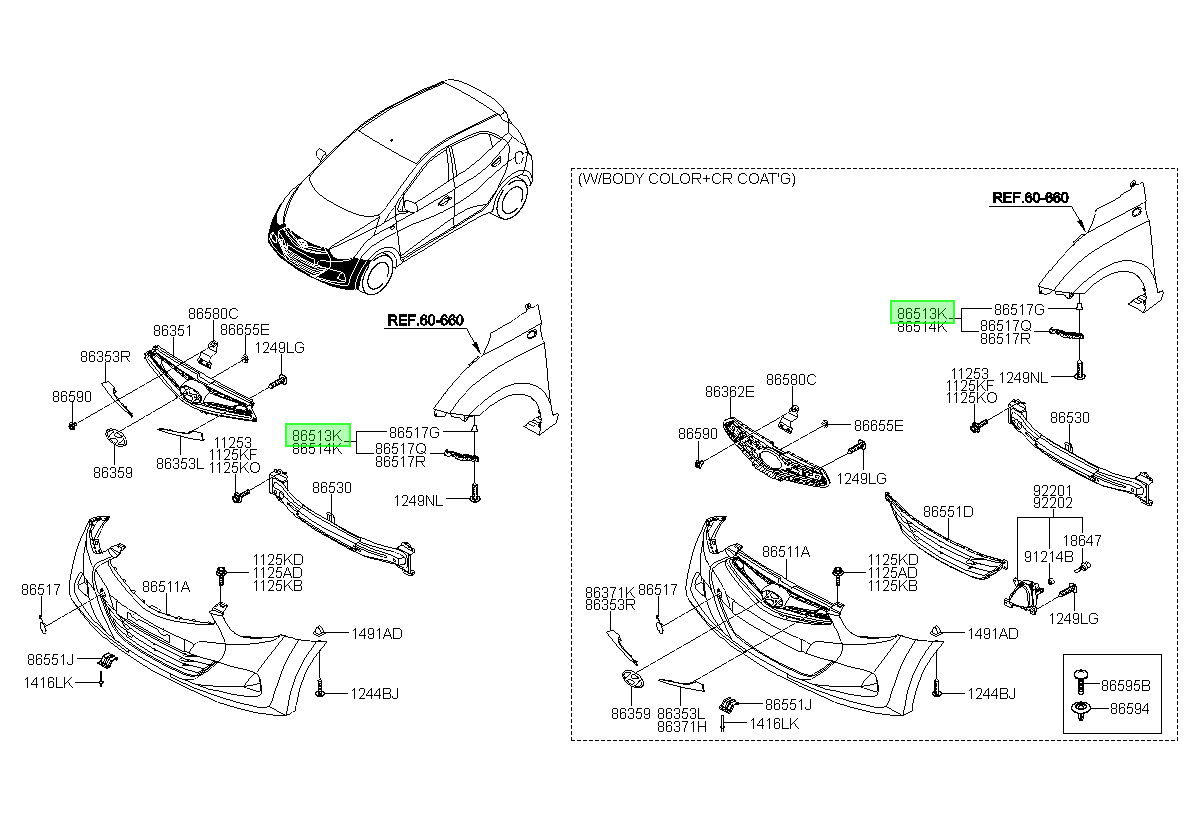 Soporte Parachoques Lh Orig. Para Hyundai Eon 2011-2016