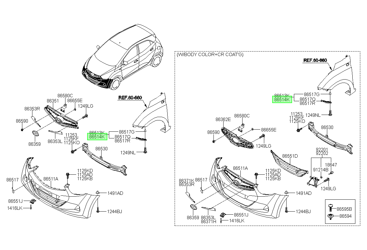 Soporte Parachoques Rh Orig. Para Hyundai Eon 2011-2016
