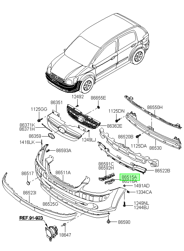 Soporte Parachoque Del. Lh Orig. Para Hyundai Getz 2003-2011