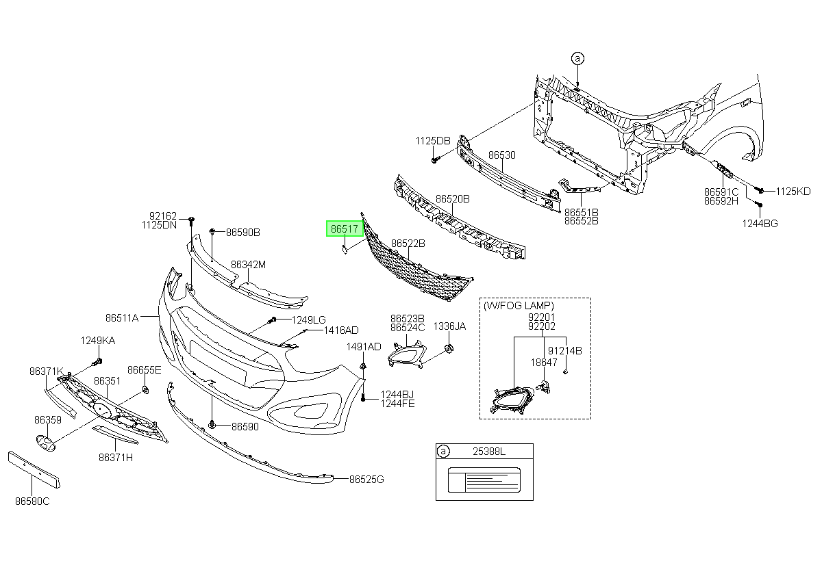 Tapa Gancho Remolque I10 Orig. Para Hyundai 2010-2015