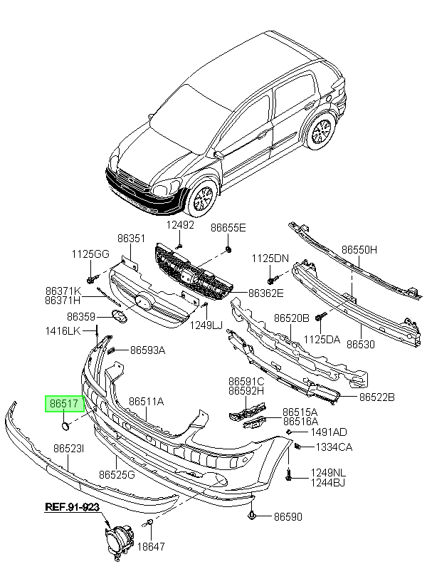 Tapa Gancho Tiro Orig. Para Hyundai Getz 2003-2011