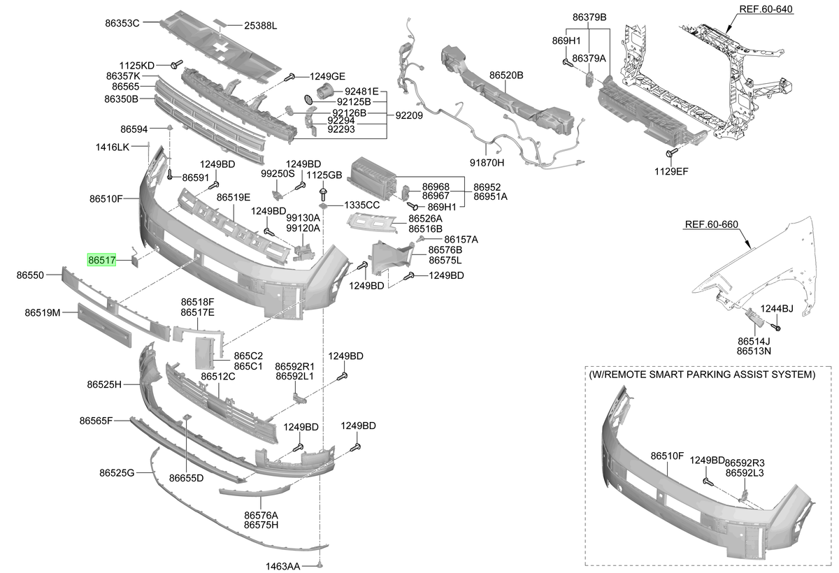Tapa Gancho Remolque Orig. Para Hyundai Santa Fe 2023-2025