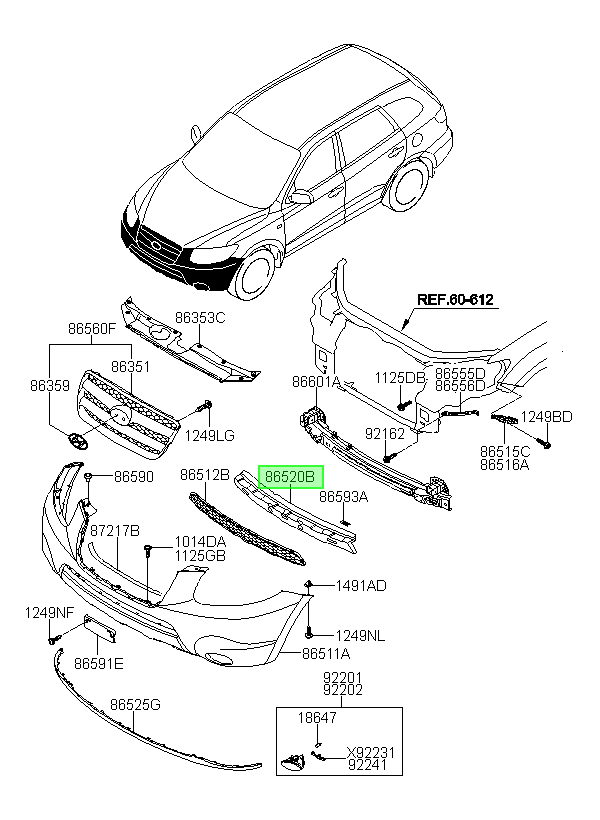 Amortiguador Impacto Orig. Para Hyundai Santa Fe 2005-2010