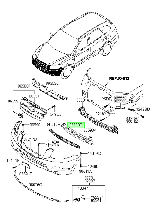 Amortiguador Impacto Orig. Para Hyundai Santa Fe 2005-2010