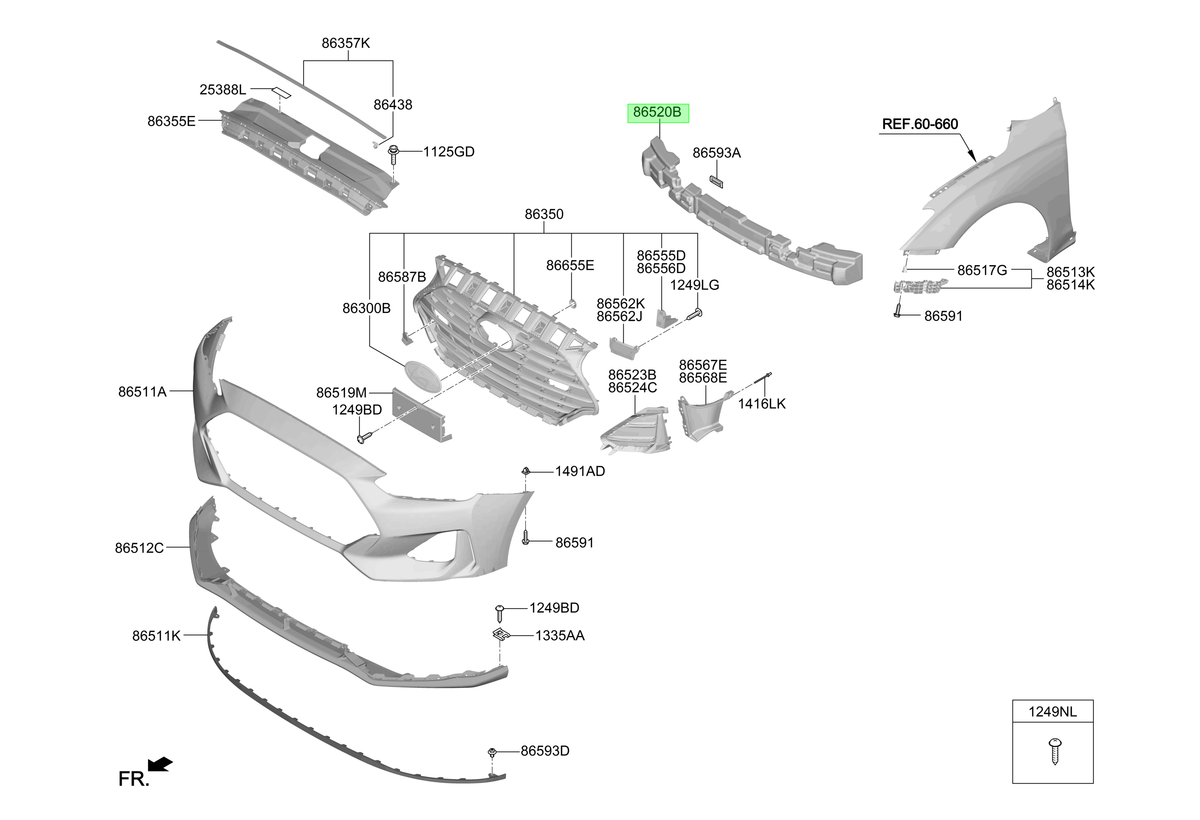 Amortiguador Impacto Orig. Para Hyundai Veloster 2017-2021