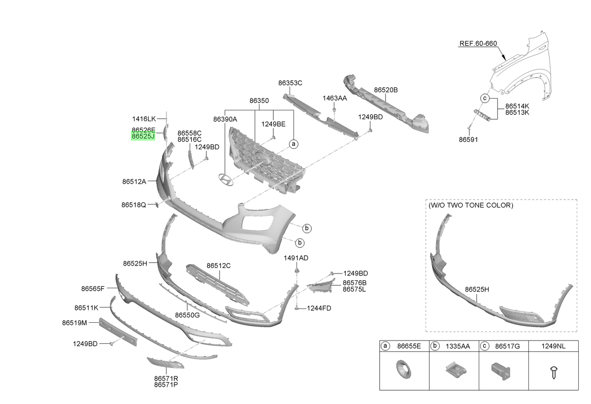 Soporte Sup. Parach. Del. Orig. Para Hyundai Venue 2019-2025