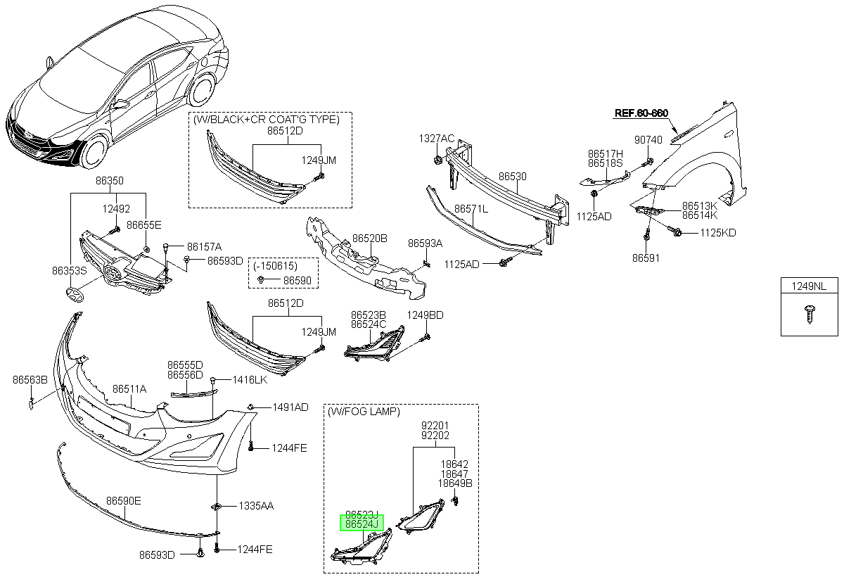 Guía Rh Original Para Hyundai Elantra 2013-2017