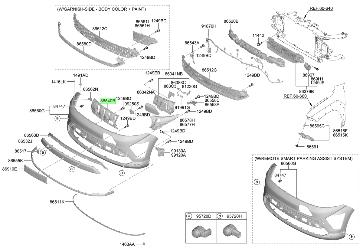 Soporte Máscara Rad. Original Para Hyundai Kona 2023-2025