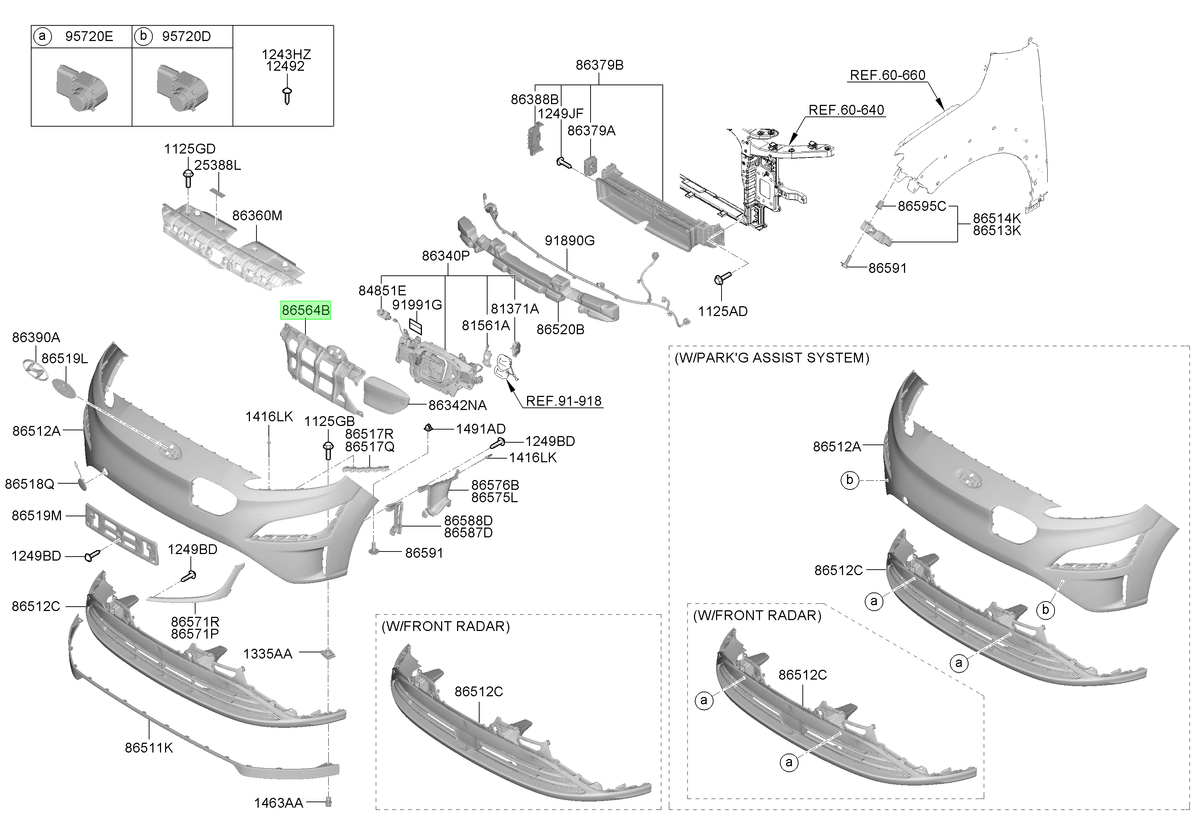 Soporte Parachoque Del. Original Para Hyundai Kona 2020-2024