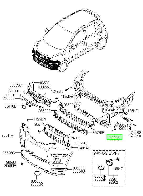 Soporte Lh Frontal I10 Lh Orig. Para Hyundai 2010-2015