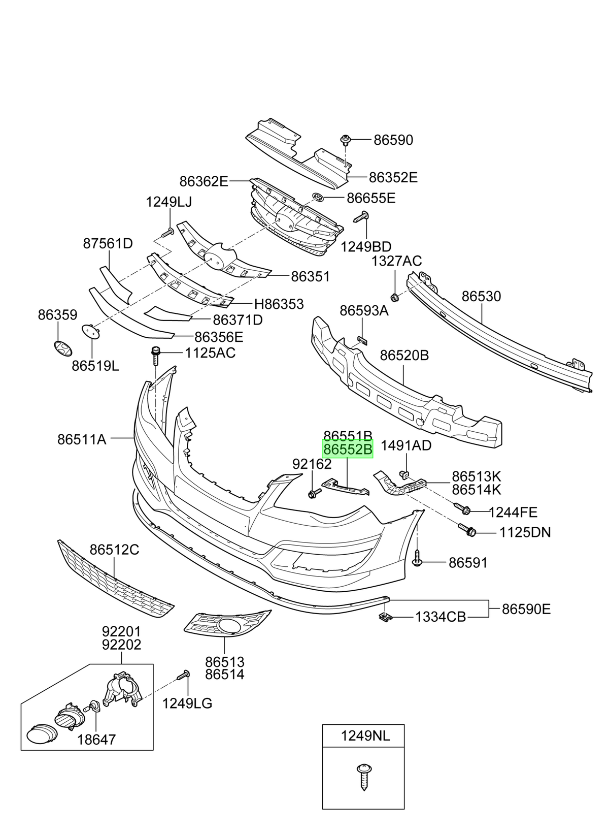 Soporte Sup. Parach. Del. Original Para Hyundai Elantra