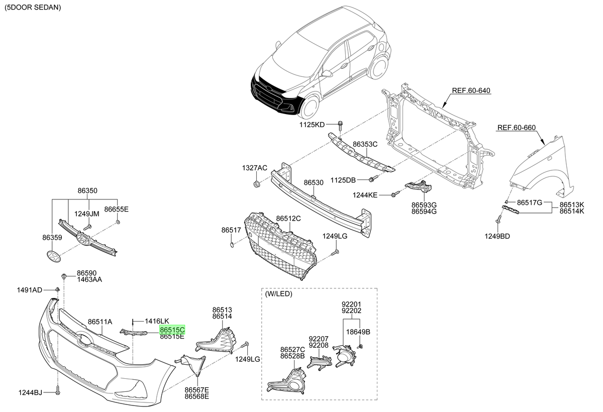 Sop.lat.der.parachoq Original Para Hyundai I10 2016-2024