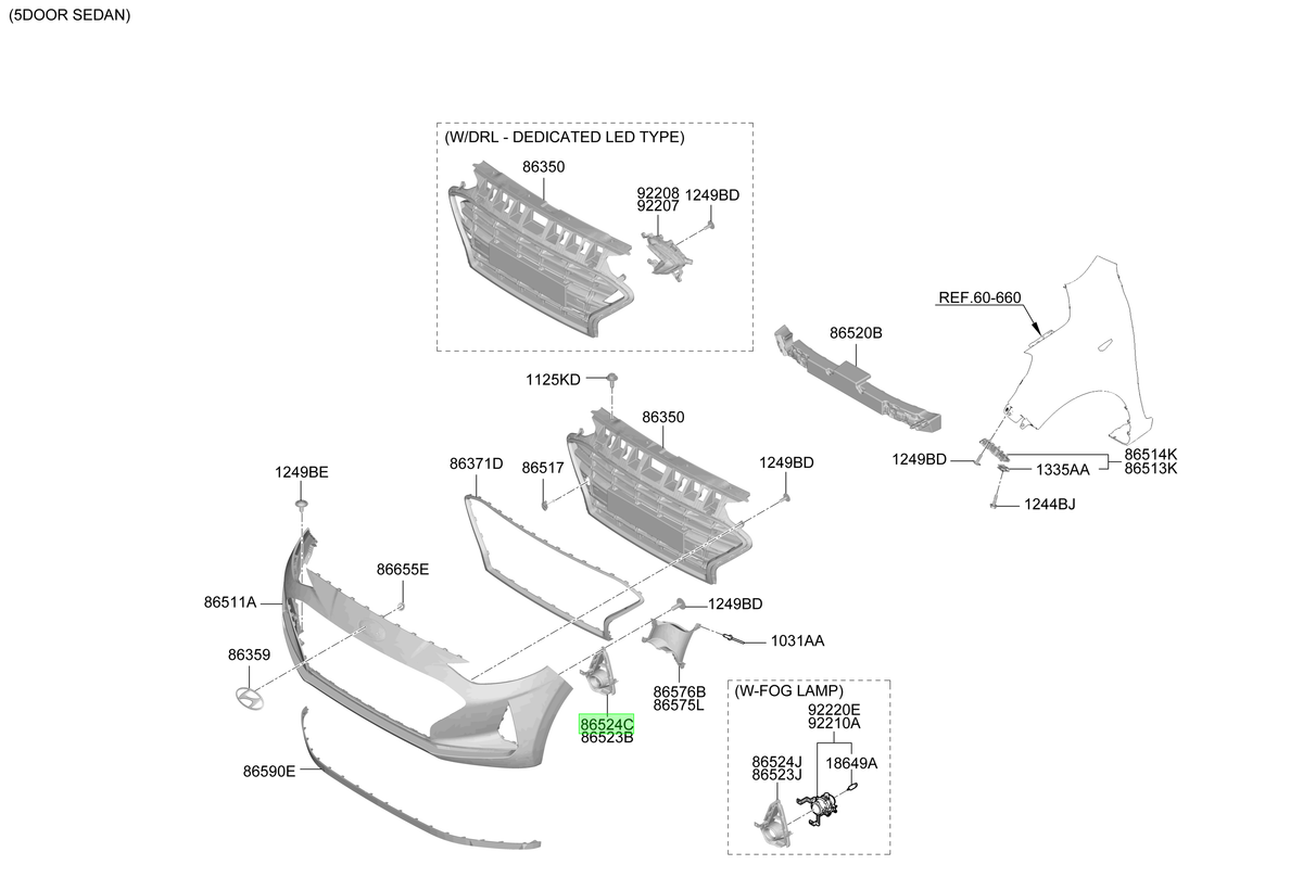 Neblinero Rh Original Para Hyundai I10 2019-2024
