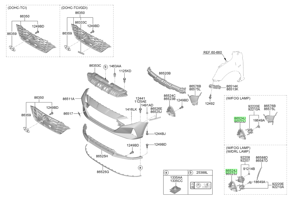 Neblinero Rh Original Para Hyundai I20 2020-2024