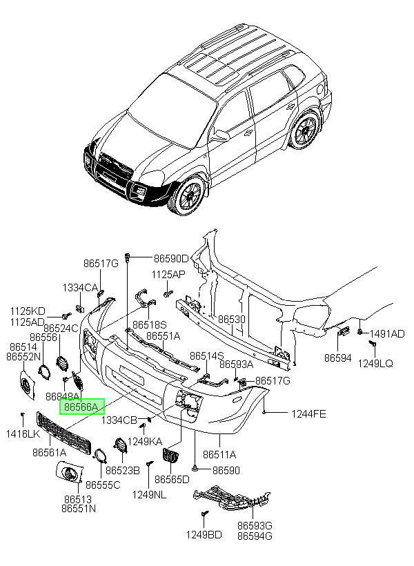 Parachoque Del. Original Para Hyundai Tucson 2003-2015