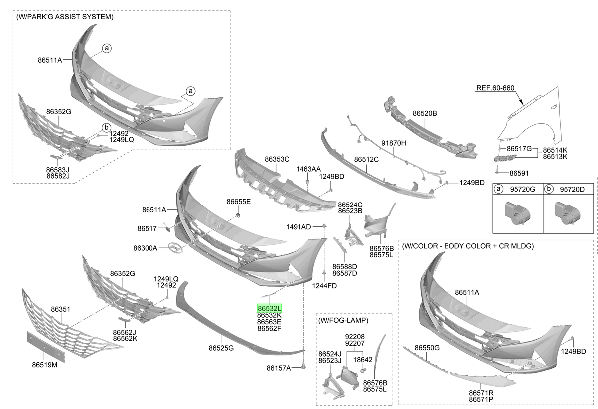 Bisel Inf. Der. Original Para Hyundai Elantra 2020-2025