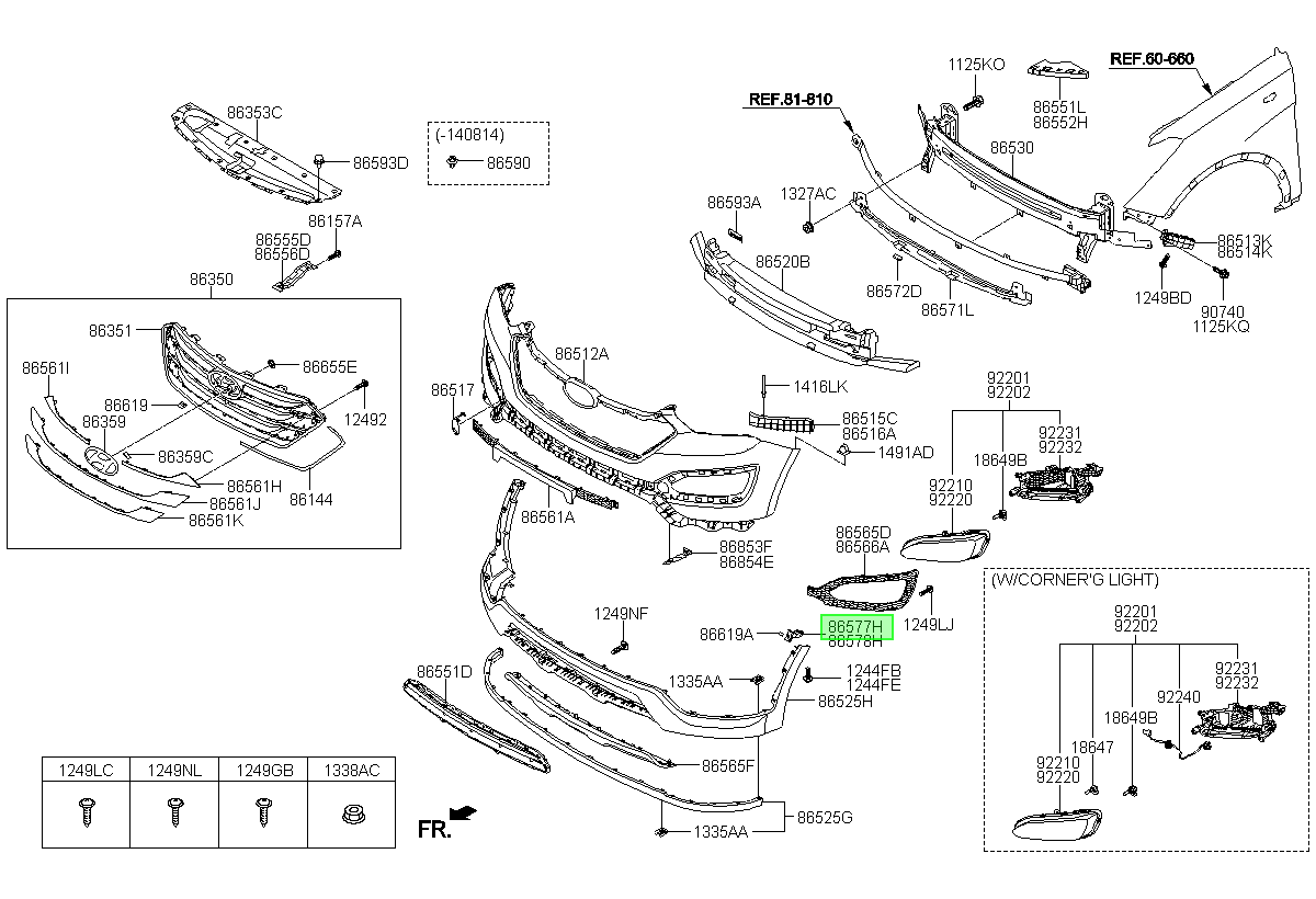 Soporte Del Parach. Lh Orig. Para Hyundai Santa Fe 2013-2018
