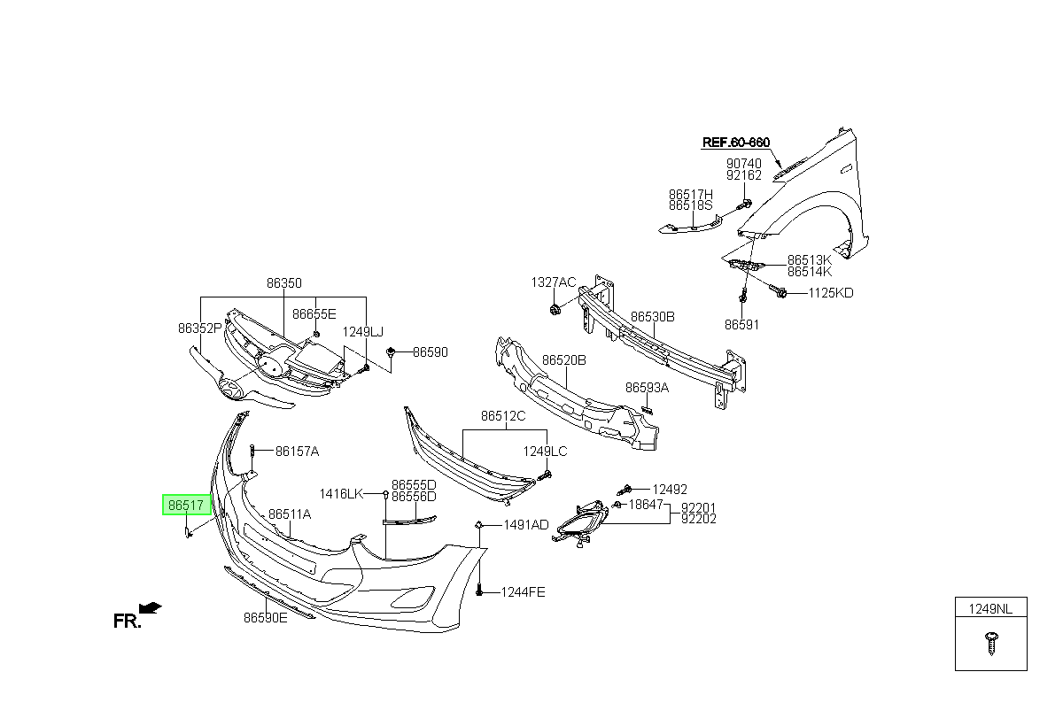 Tapa Remolque Original Para Hyundai Elantra 2011-2014