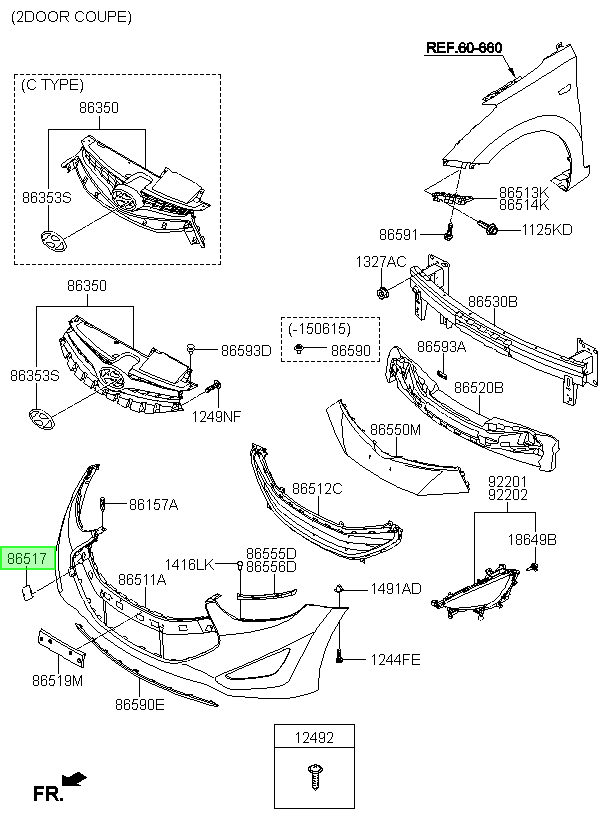 Tapa Gancho Remolque Original Para Hyundai Elantra 2011-2016