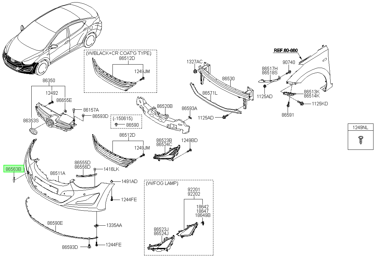 Frontal Original Para Hyundai Elantra 2013-2017