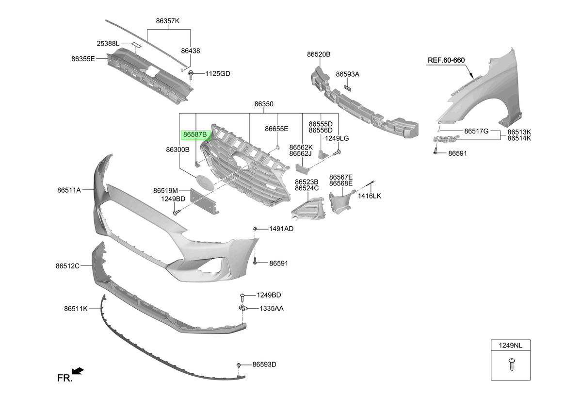 Tapa Remolque Original Para Hyundai Veloster 2017-2021