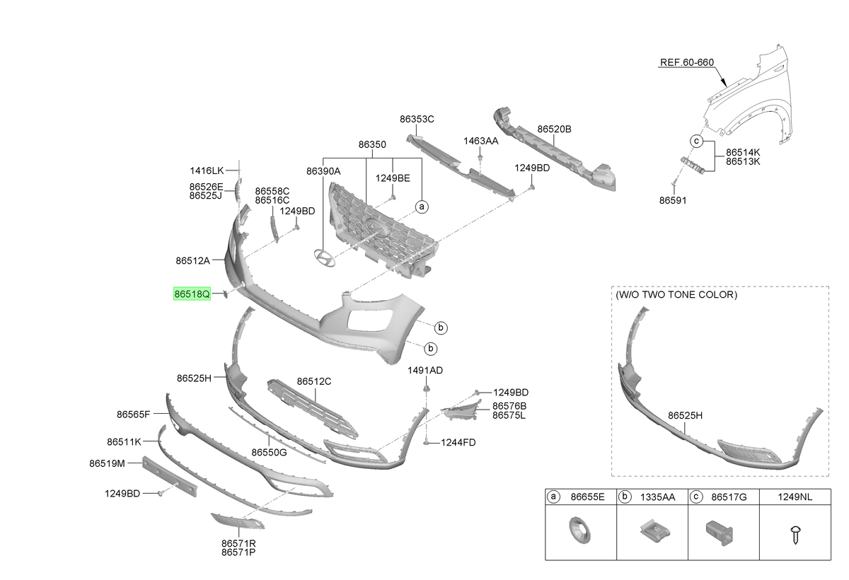 Tapa Remolque Original Para Hyundai Venue 2019-2025