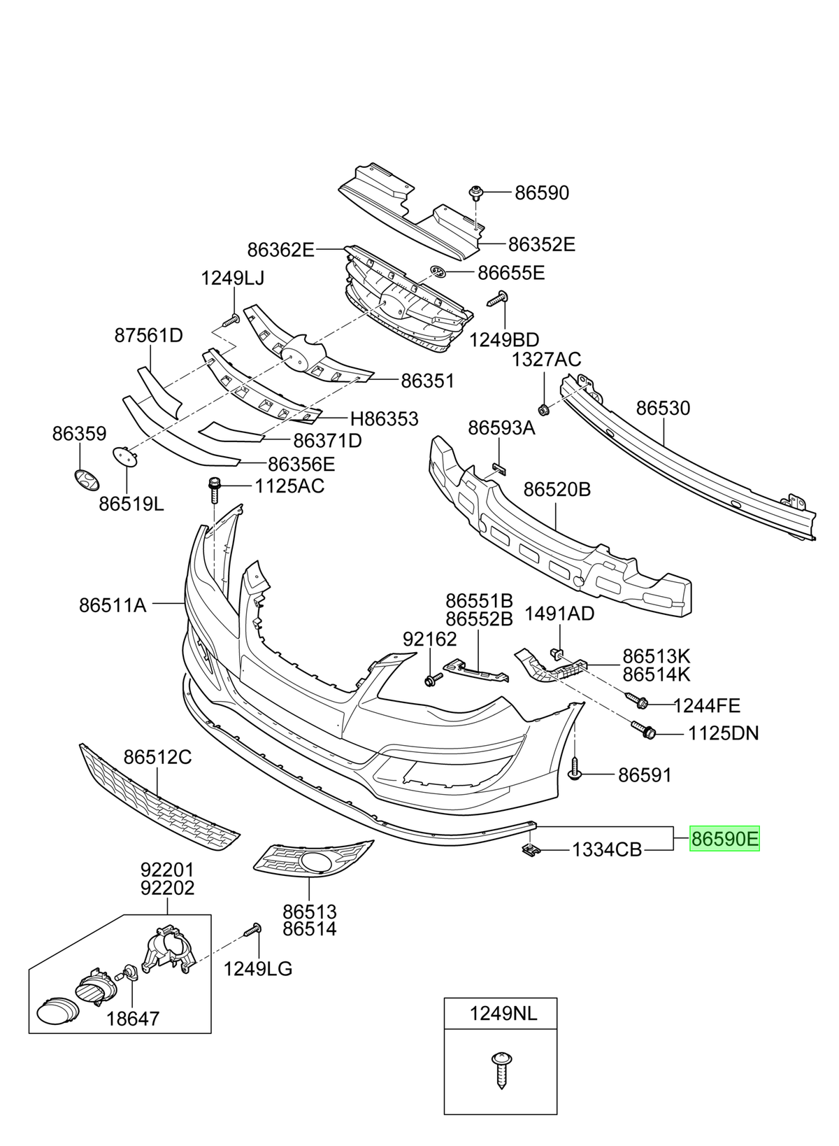 Parachoque Del. Original Para Hyundai Elantra 2006-2015