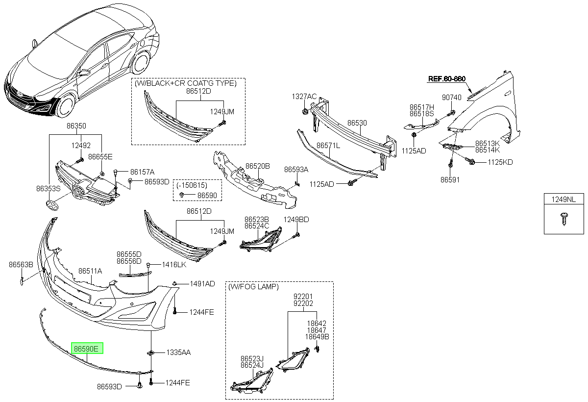 Moldura Original Para Hyundai Elantra 2013-2017