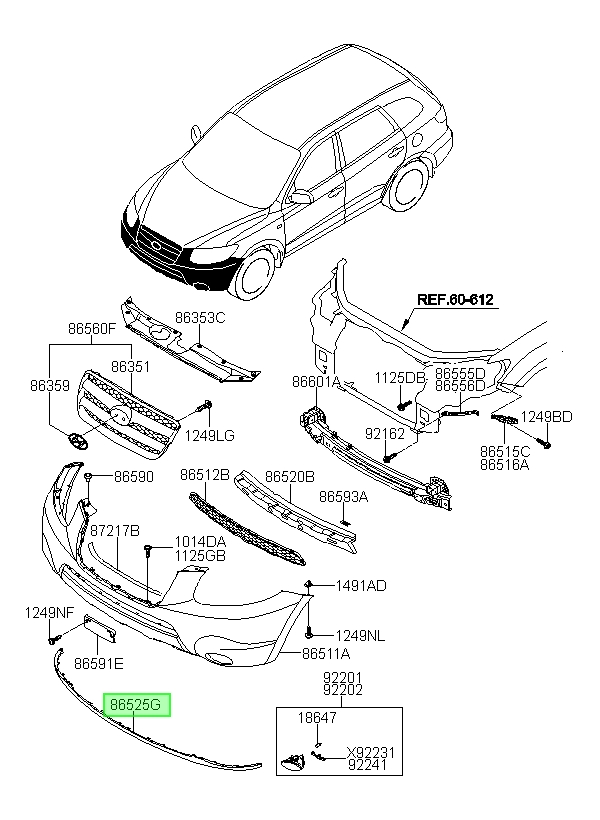 Moldura Original Para Hyundai Santa Fe 2005-2010