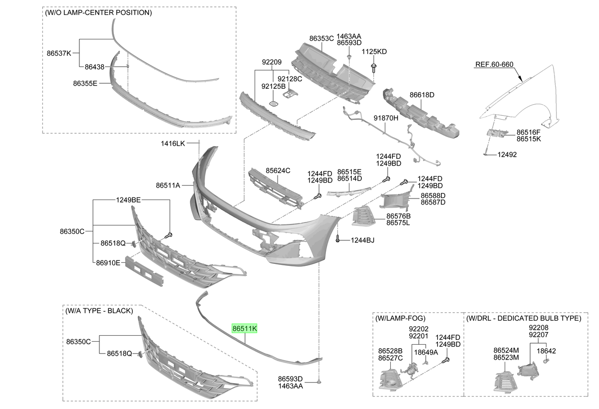 Parachoque Del. Original Para Hyundai Accent 2023-2025