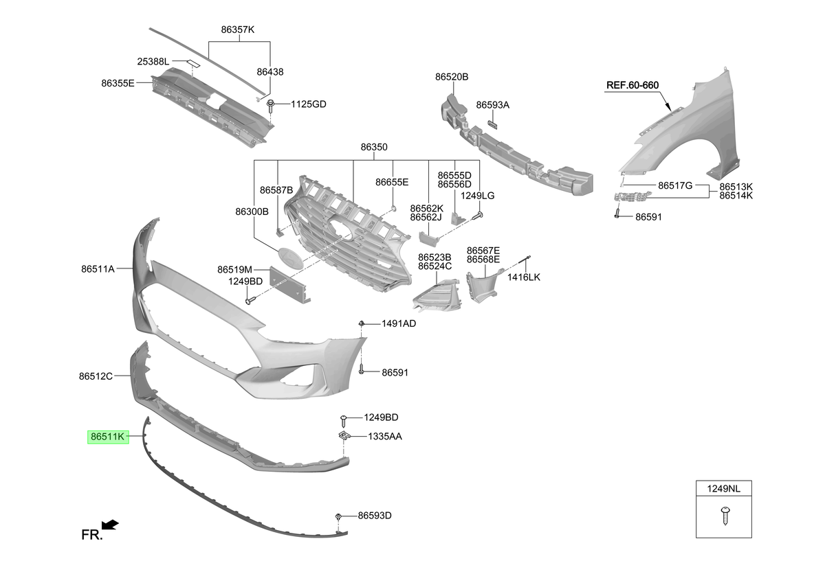 Soporte Lat. Izq. Parach. Del. Original Para Hyundai Veloste