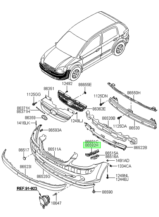 Parachoque Del. Original Para Hyundai Getz 2002-2011
